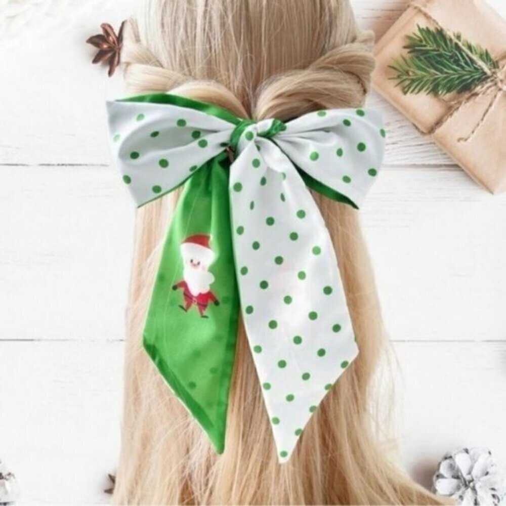 Christmas Santa Hair Band Green White